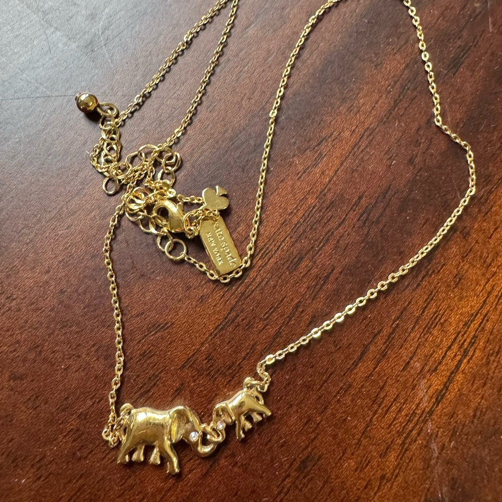 Kate spade Gold Elephant family Pendant Necklace